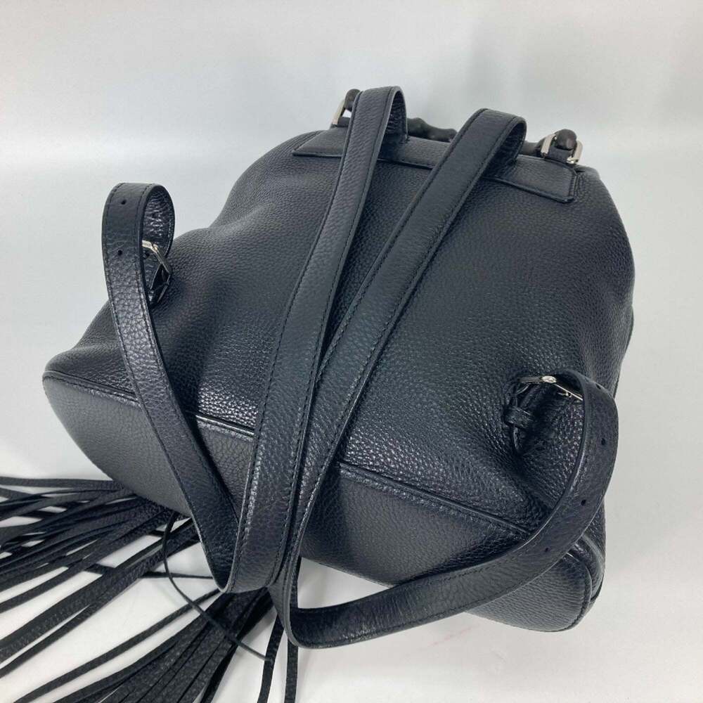 GUCCI Authentic Black Leather Bamboo Backpack - Picture 12 of 16
